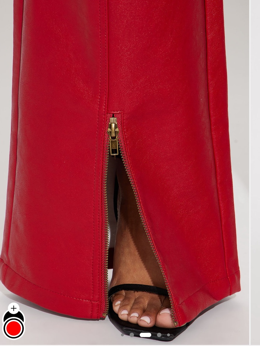 Fashion Nova Red Faux Leather High-Waist Wide-Leg Pants - Picture 3 of 4